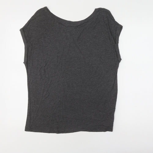 Mint Velvet Women's Grey Cotton T-Shirt, L, Casual Style