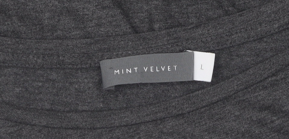 Mint Velvet Women's Grey Cotton T-Shirt, L, Casual Style
