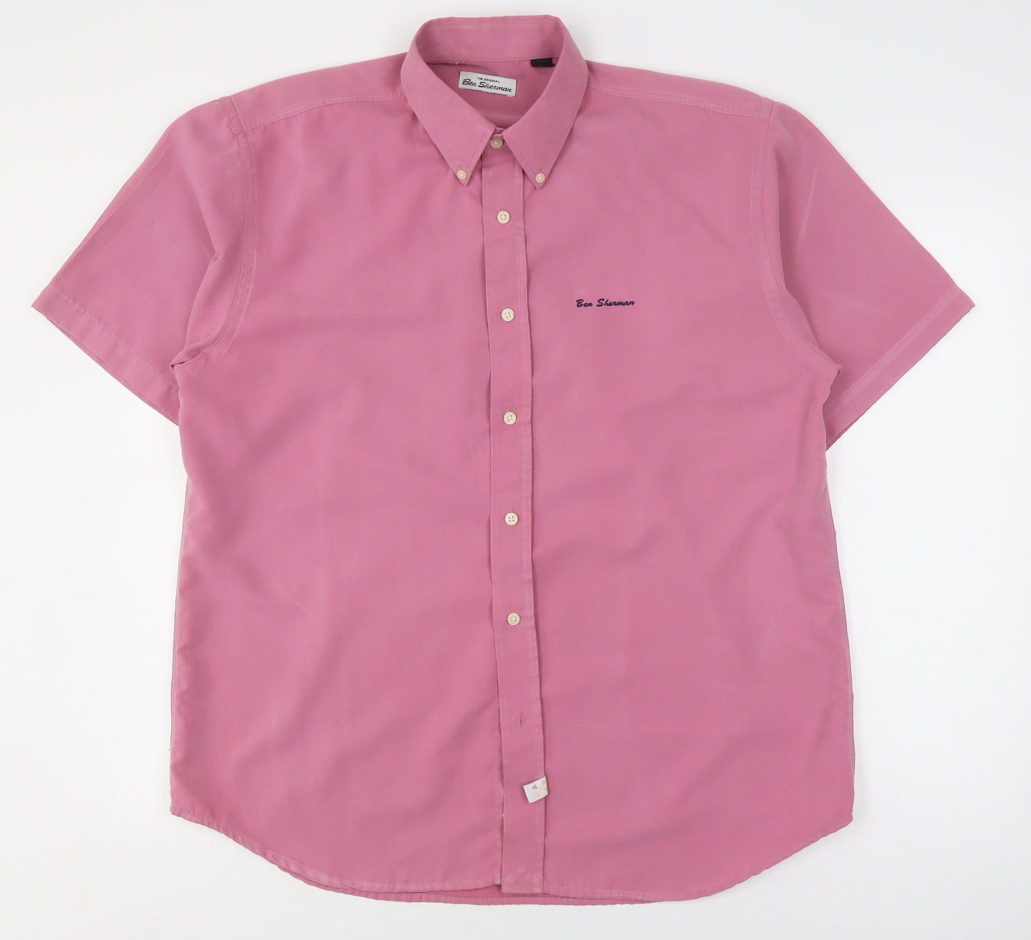 Ben Sherman Men's Pink Short Sleeve Button-Up Shirt