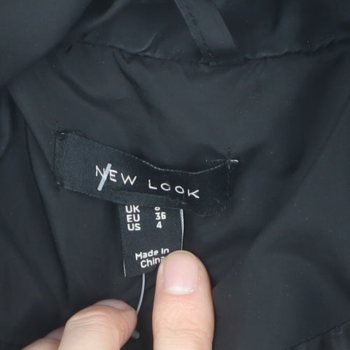 New Look Women's Black Puffer Jacket Size 4, Winter Essential