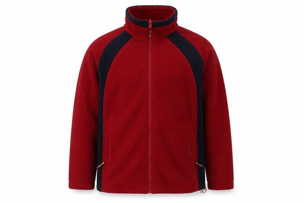 GTI Men's Red Fleece Jacket, Size M, Full Zip Outdoor