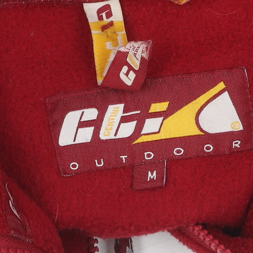 GTI Men's Red Fleece Jacket, Size M, Full Zip Outdoor
