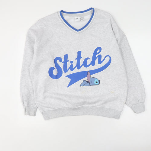 Disney Women’s Grey Stitch Sweatshirt Size S