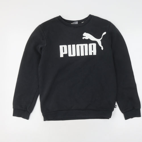 Puma Boys Black Graphic Pullover Sweatshirt 13-14 Years