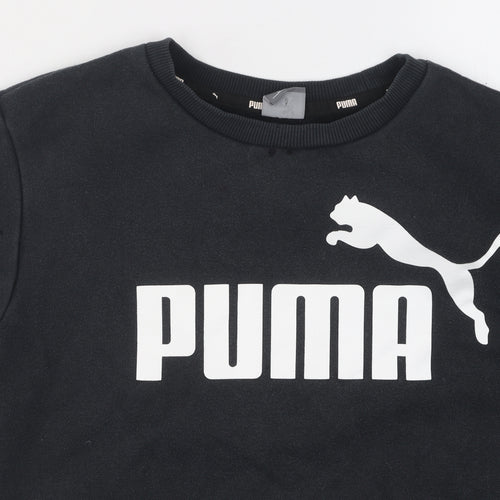 Puma Boys Black Graphic Pullover Sweatshirt 13-14 Years