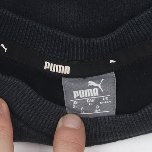 Puma Boys Black Graphic Pullover Sweatshirt 13-14 Years