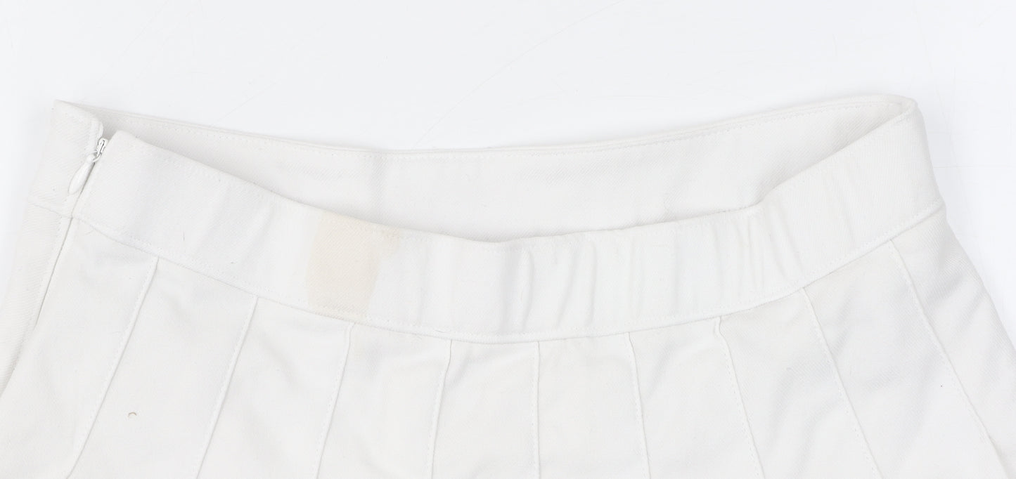 Hollister Women's White Pleated Skirt M