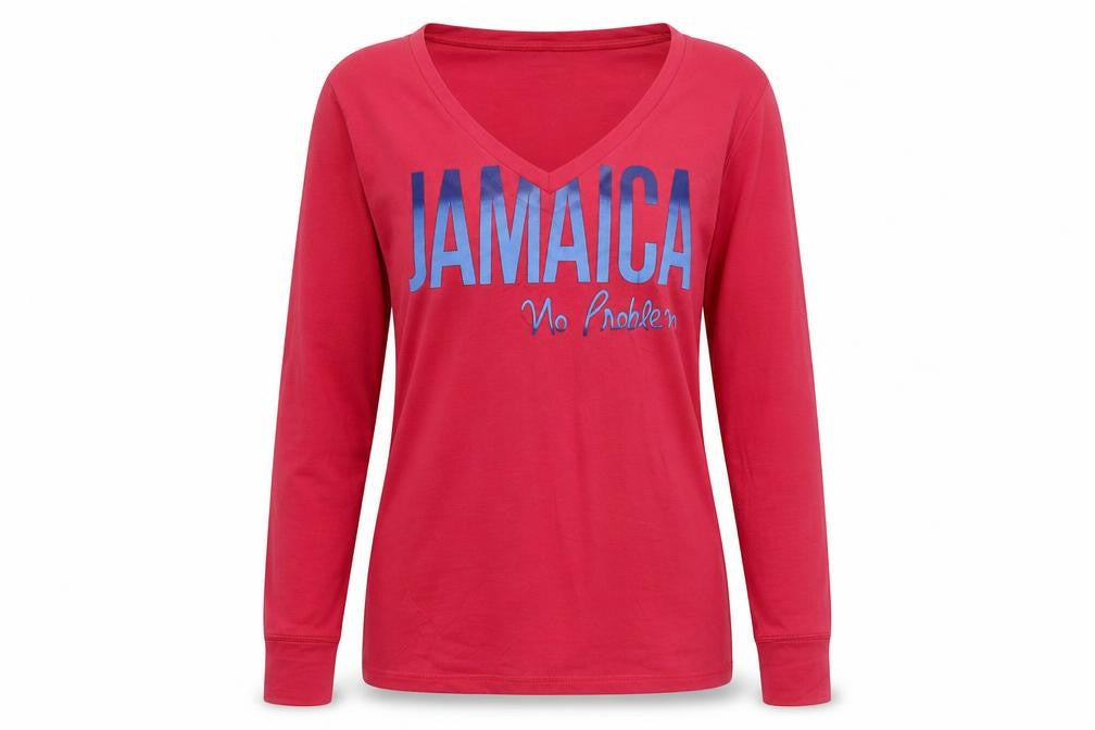 Front view of Surf Classic Women's Red Long Sleeve T-Shirt L