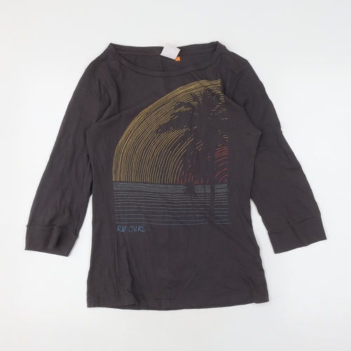 Rip Curl Boys Black Graphic Print Long Sleeve T-Shirt S