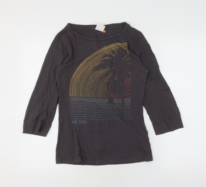 Rip Curl Boys Black Graphic Print Long Sleeve T-Shirt S