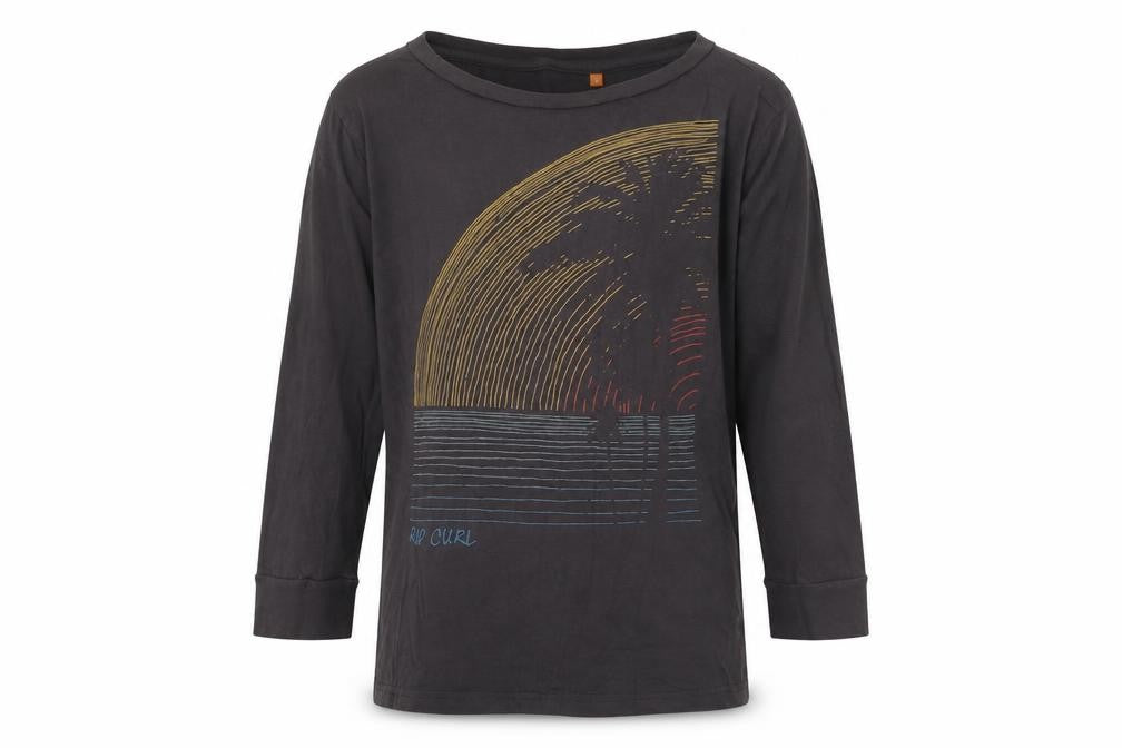 Rip Curl Boys Black Graphic Print Long Sleeve T-Shirt S