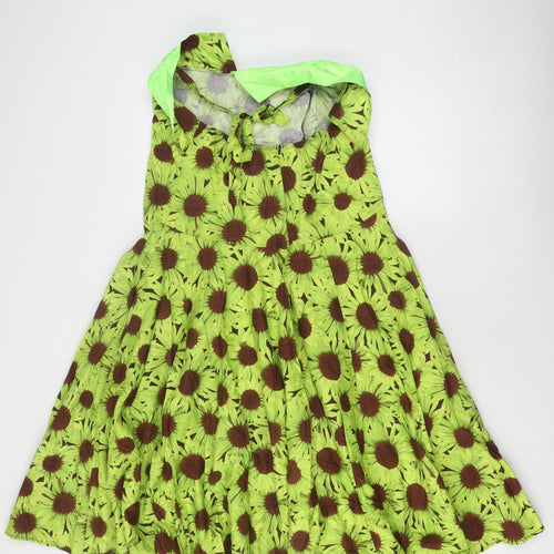 Beverley Jane Women's Green Floral A-Line Dress XL
