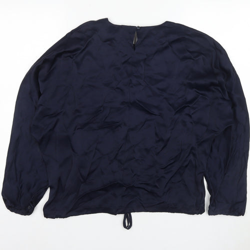 Zara Women's Blue Blouse Size M with Balloon Sleeves