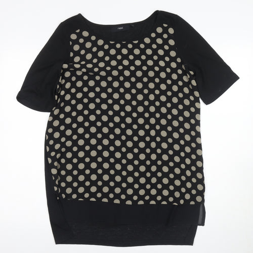Next Women's Black Polka Dot T-Shirt Size 14