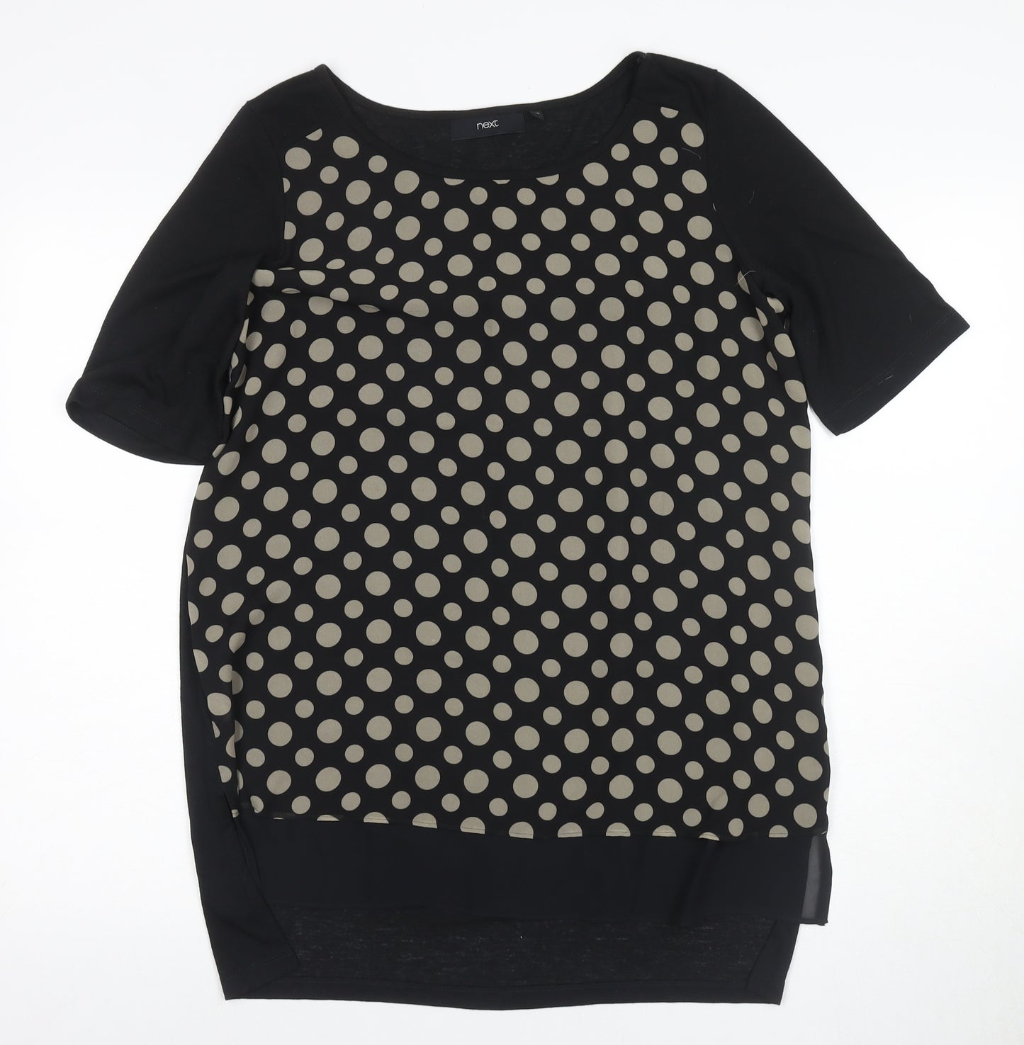 Next Women's Black Polka Dot T-Shirt Size 14