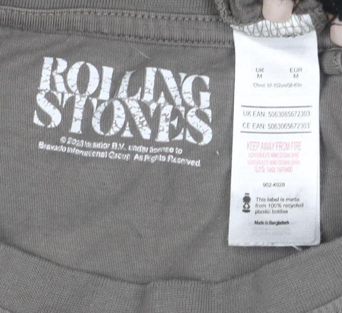 Rolling Stones Men's Grey T-Shirt M - Rock Graphic Tee