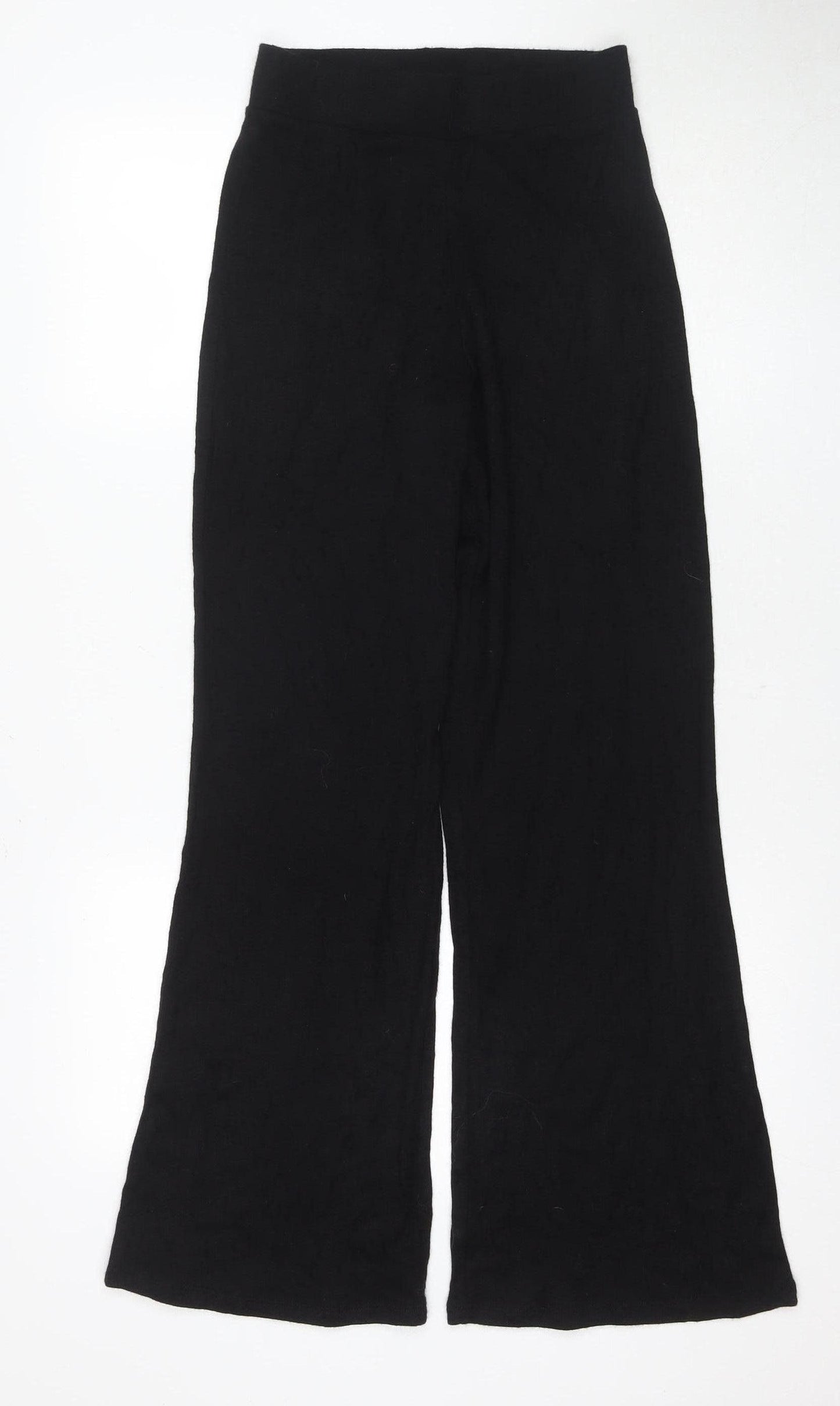 Zara Black Women's Trousers - Size S, Viscose Blend