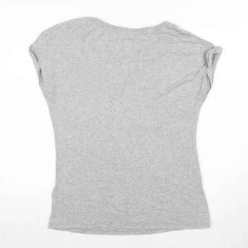 Debenhams Women's Grey Studded T-Shirt, Size 12
