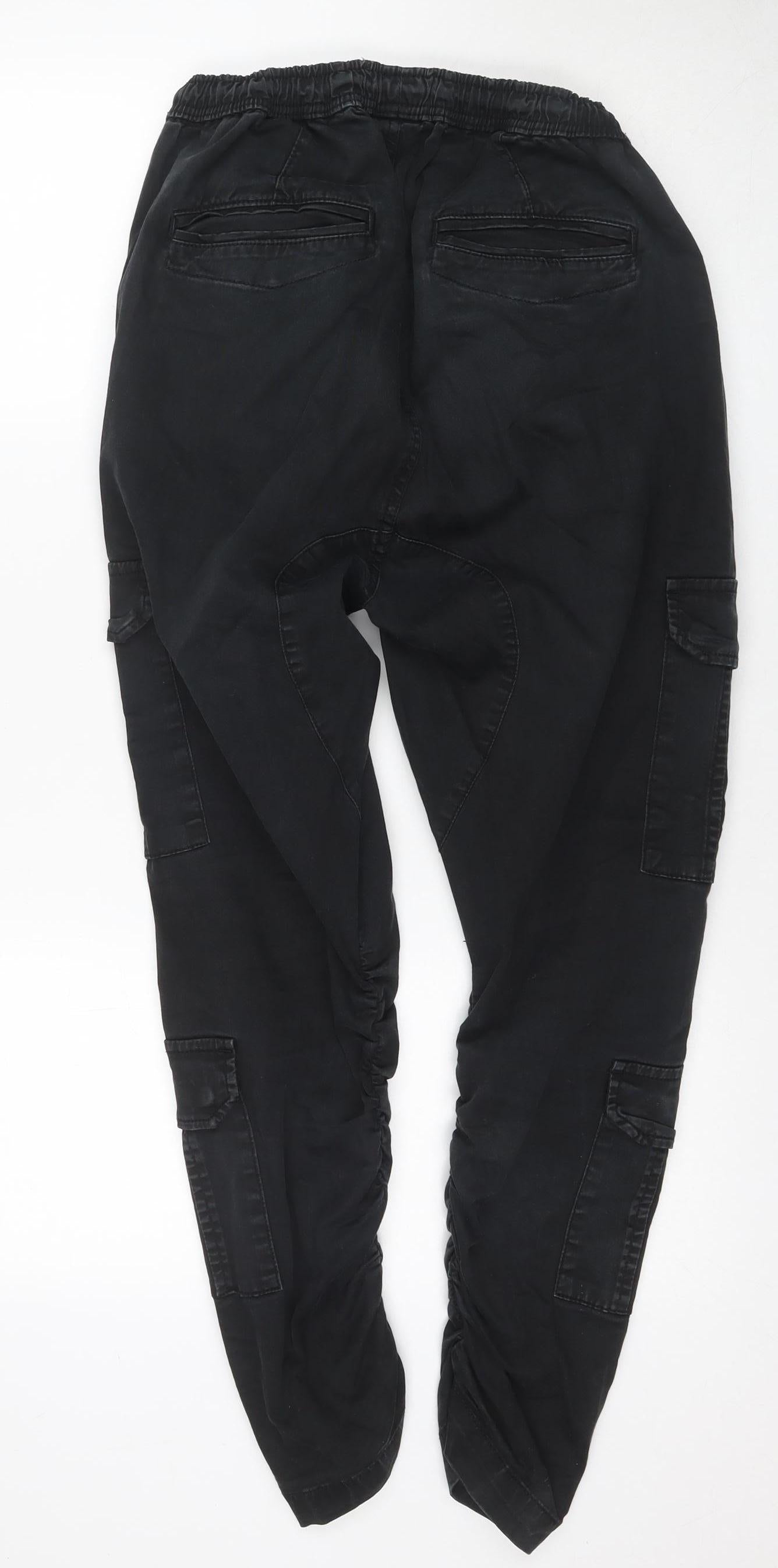 Brave Soul Men's Black Cargo Trousers, Size 34