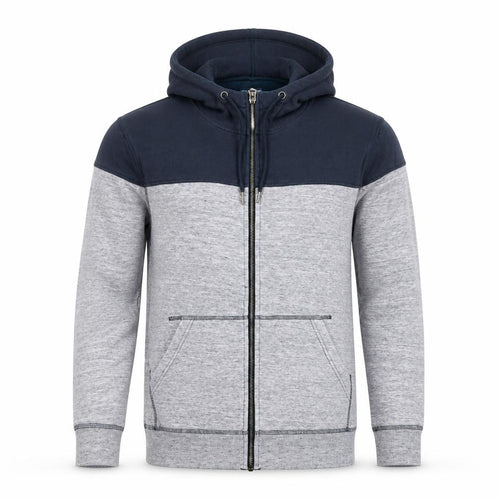 Jack & Jones Men's Blue Grey Full Zip Hoodie M