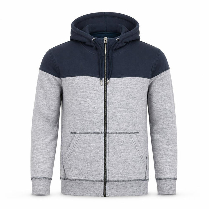 Jack & Jones Men's Blue Grey Full Zip Hoodie M