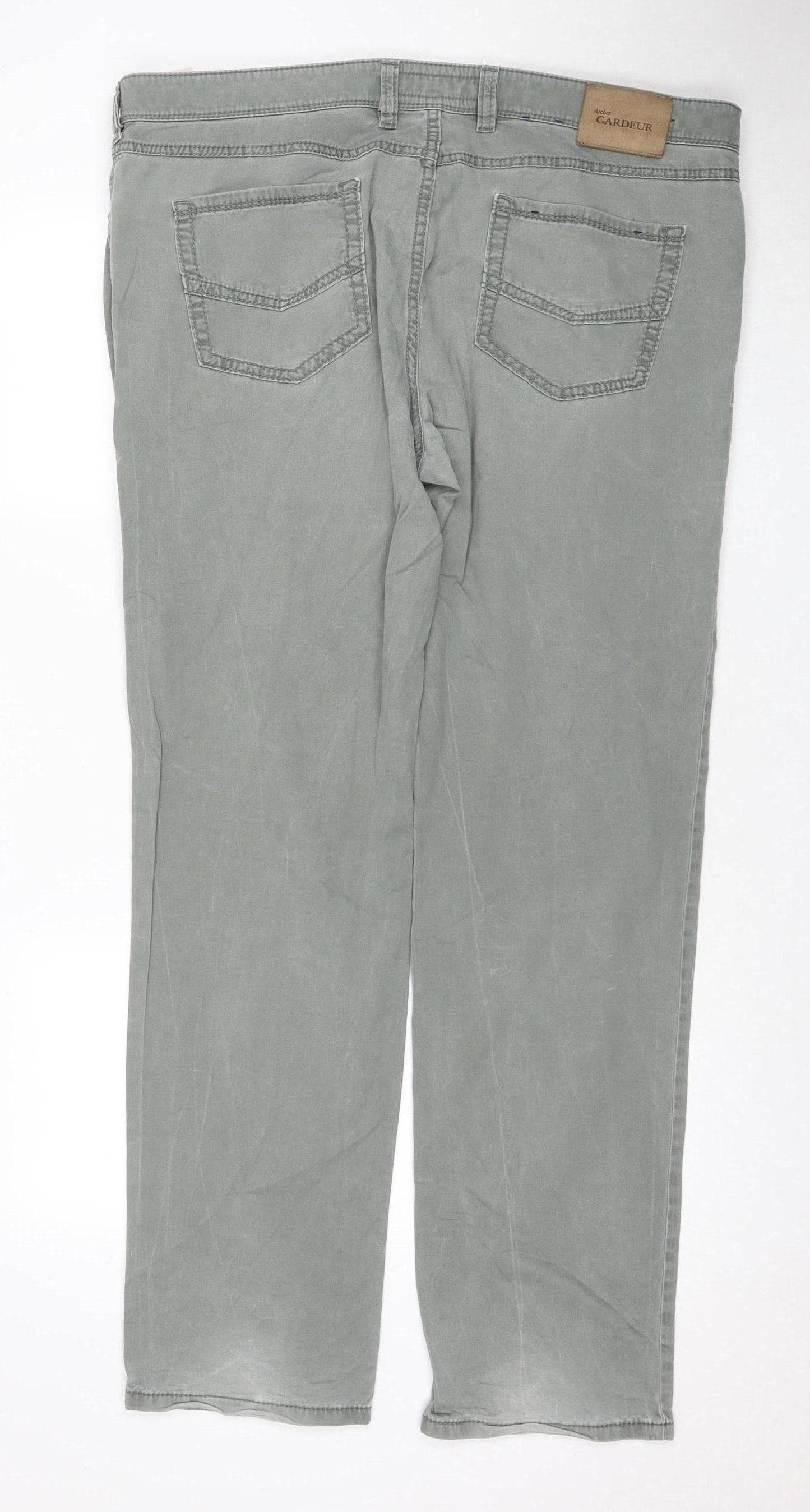 Atelier Gardeur Men's Grey Straight Jeans Size 40