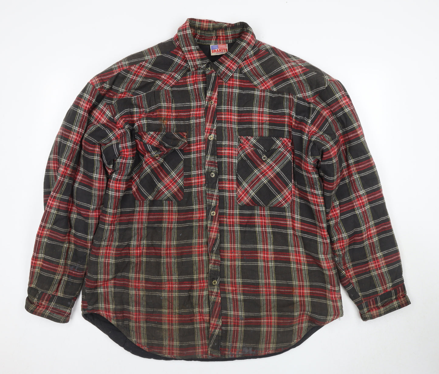 Granite Men's Multicoloured Plaid Flannel Jacket XL