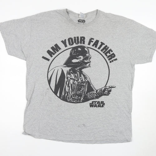 Star Wars Darth Vader Men's XL Grey Graphic T-Shirt