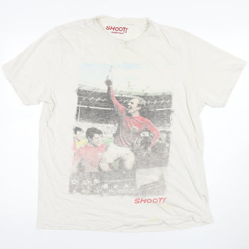 Tu Men's White Sports Graphic Print T-Shirt L