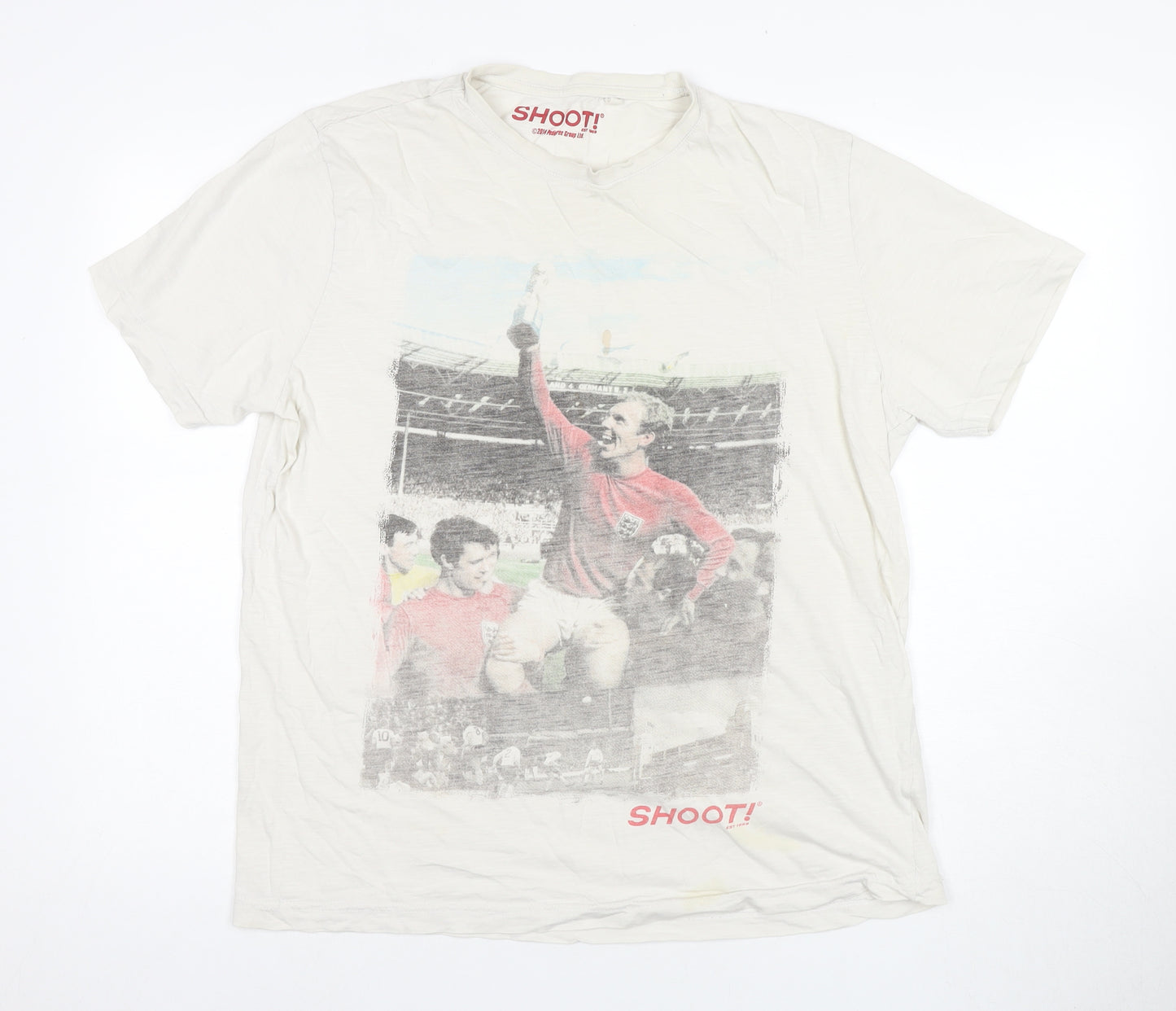 Tu Men's White Sports Graphic Print T-Shirt L