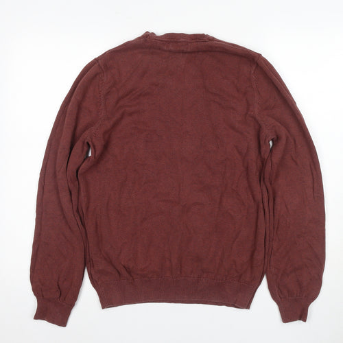 Marks and Spencer Men's Brown V-Neck Jumper M