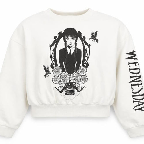 H&M Girls White Wednesday Sweatshirt 14 Years Regular Fit
