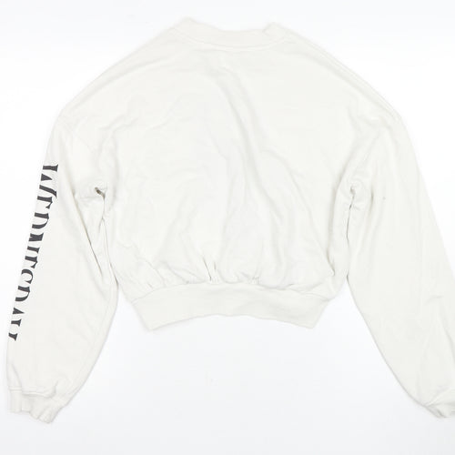 H&M Girls White Wednesday Sweatshirt 14 Years Regular Fit