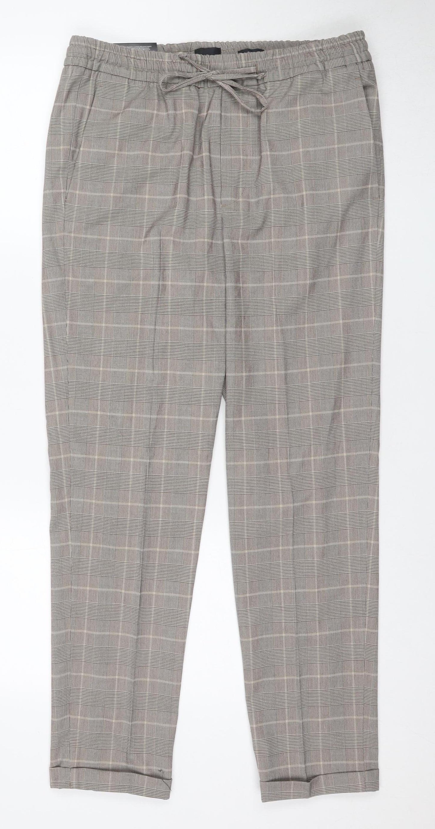 H&M Men's Multicoloured Check Slim Joggers M