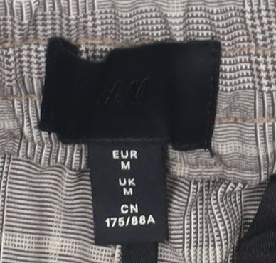 H&M Men's Multicoloured Check Slim Joggers M