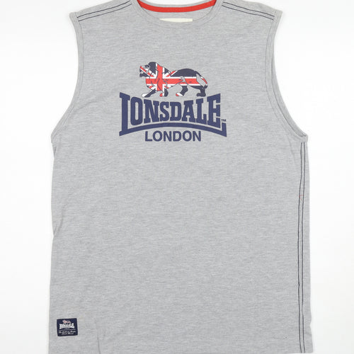 Lonsdale Men's Grey Sleeveless T-Shirt M