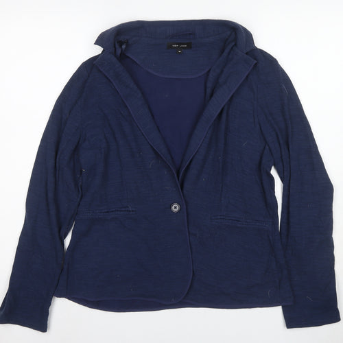 New Look Women's Blue Size 16 Button Knit Jumper