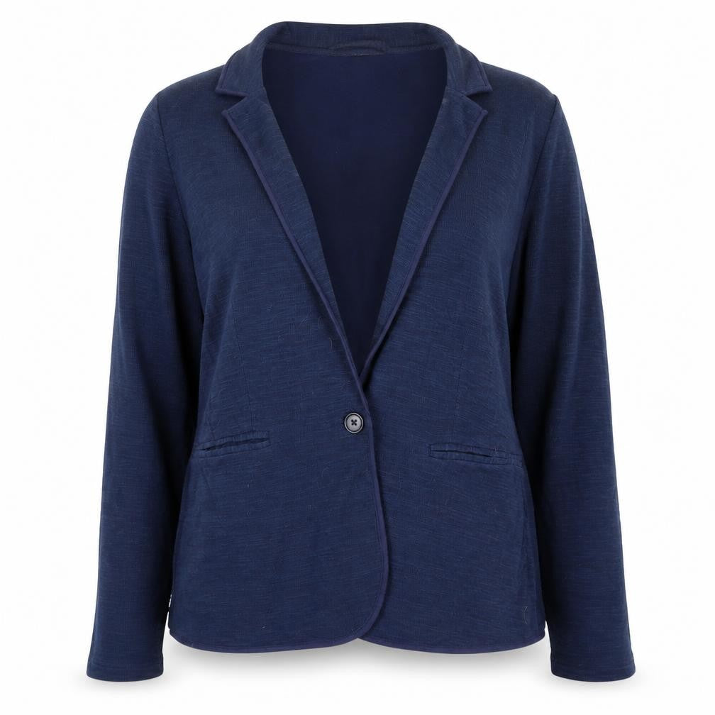 Front view of New Look Women's Blue, size 16, Button Knit Jumper