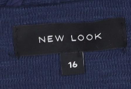 New Look Women's Blue Size 16 Button Knit Jumper