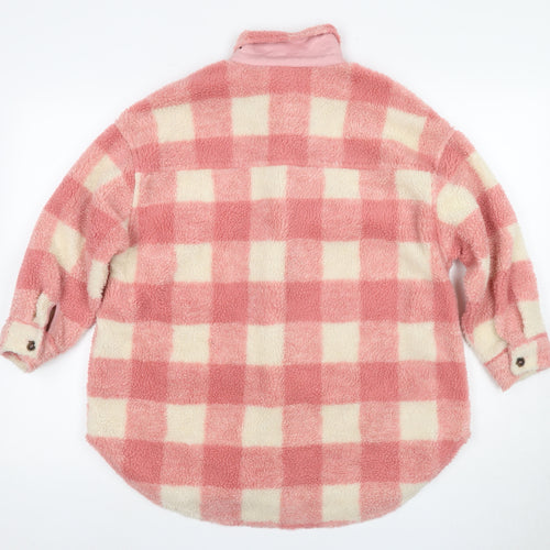 Next Girls Pink Check Shirt, Comfortable Fleece Size 10 Years