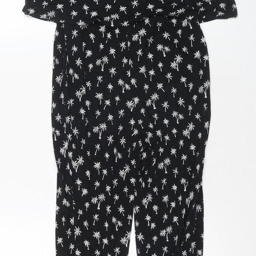H&M Girls Black Floral Jumpsuit Size 12 Casual Summer