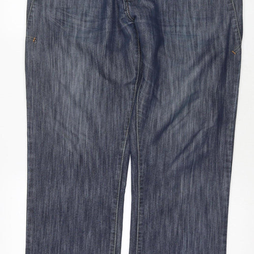 Crosshatch Blue Distressed Denim Jeans 36W 32L Unisex