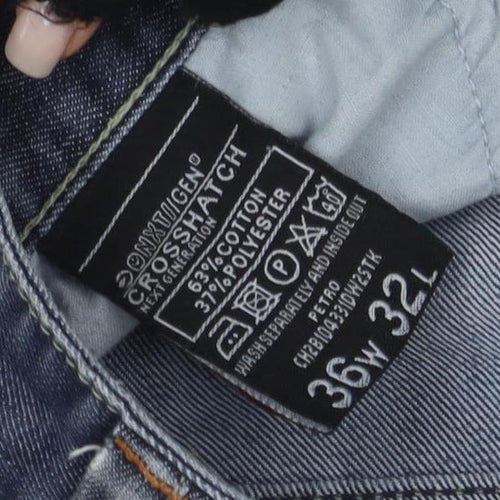 Crosshatch Blue Distressed Denim Jeans 36W 32L Unisex