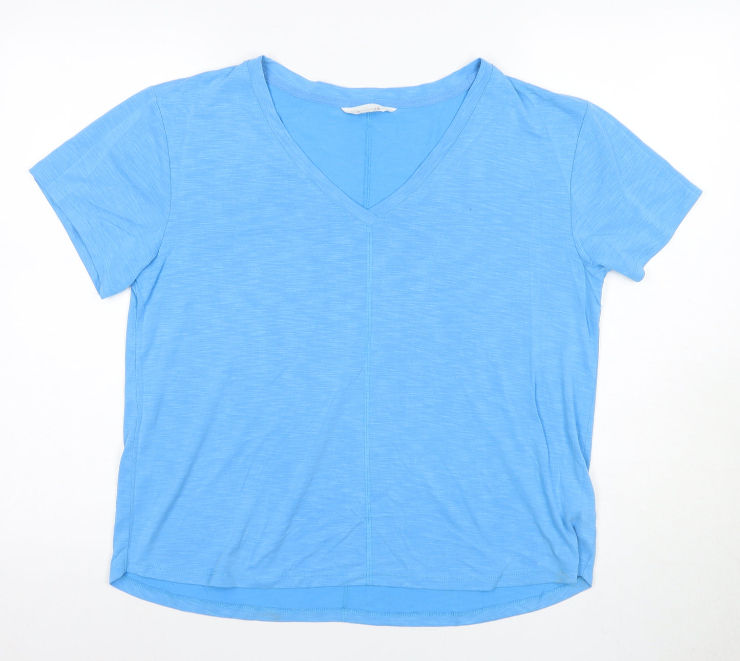 Marks and Spencer Women's Blue V-Neck T-Shirt Size 14