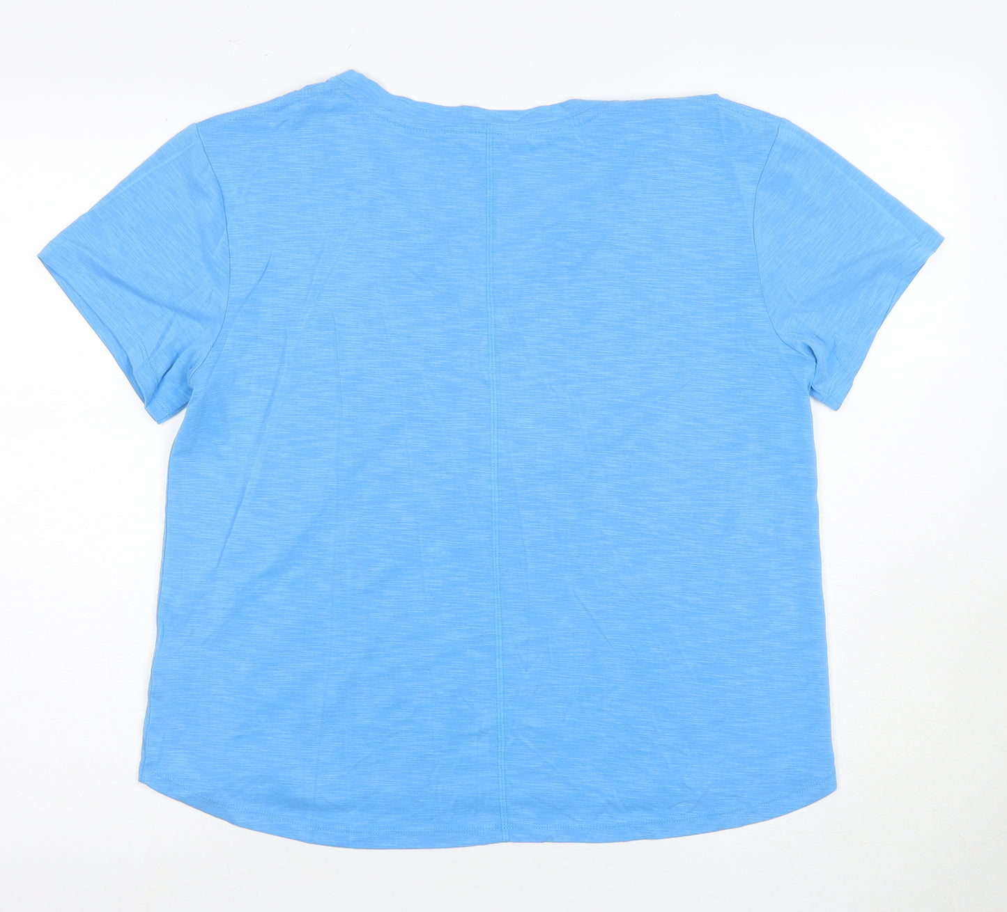 Marks and Spencer Women's Blue V-Neck T-Shirt Size 14