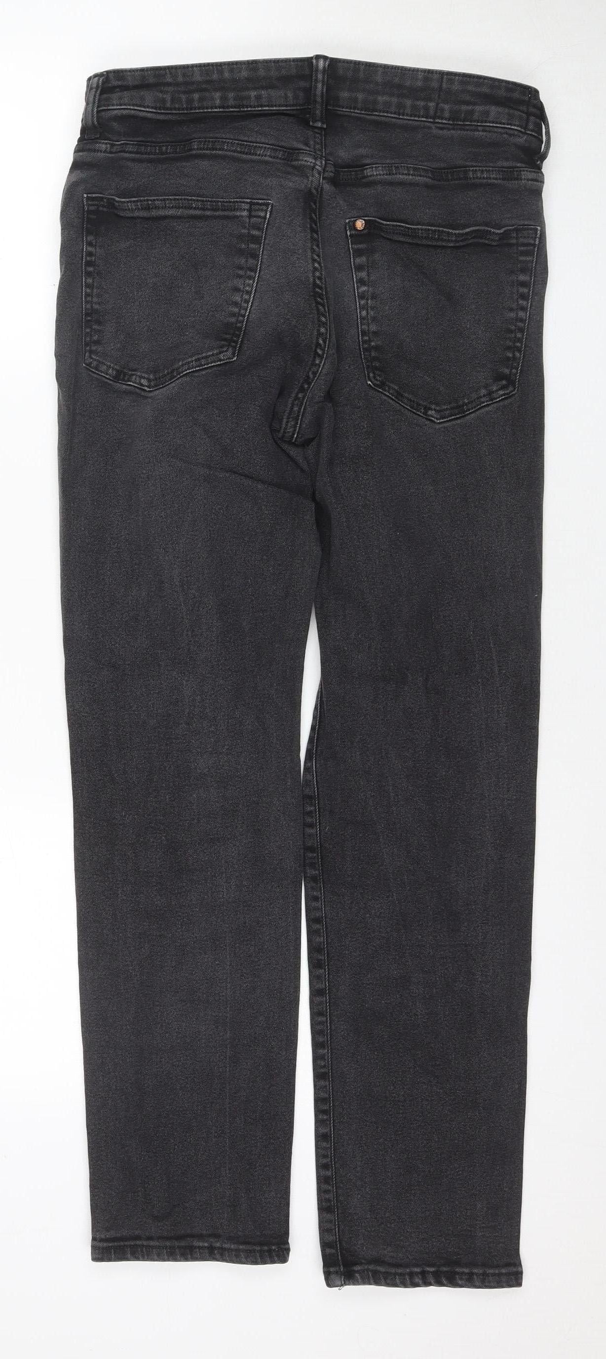 H&M Men's Black Straight Jeans, Size 29 Regular Fit