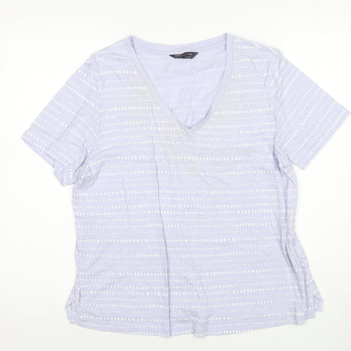 Marks & Spencer Women's Blue V-Neck T-Shirt Size 12