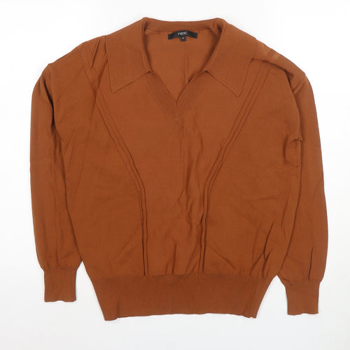 Next Women's Brown V-Neck Pullover Jumper M