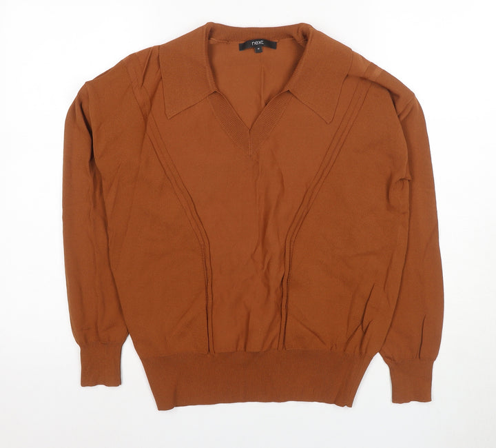 Next Women's Brown V-Neck Pullover Jumper M