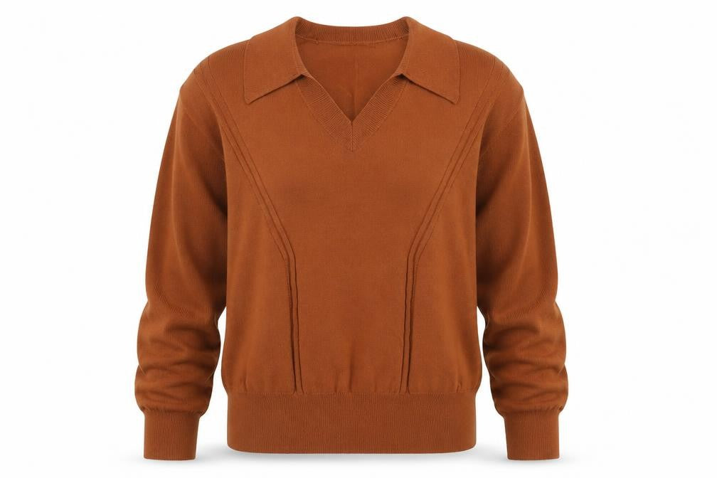 Front view of Next Women's Brown V-Neck jumper M